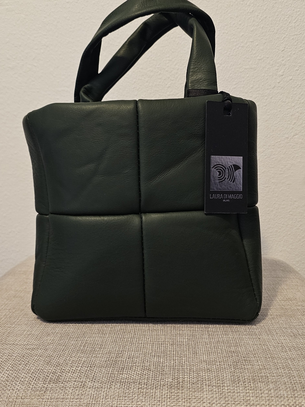 Laura Di Maggio Forest Green Quilted Leather Tote